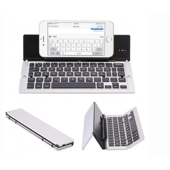 Foldable Aluminum Bluetooth Wireless External Keyboards for Mobile Phone Tablet