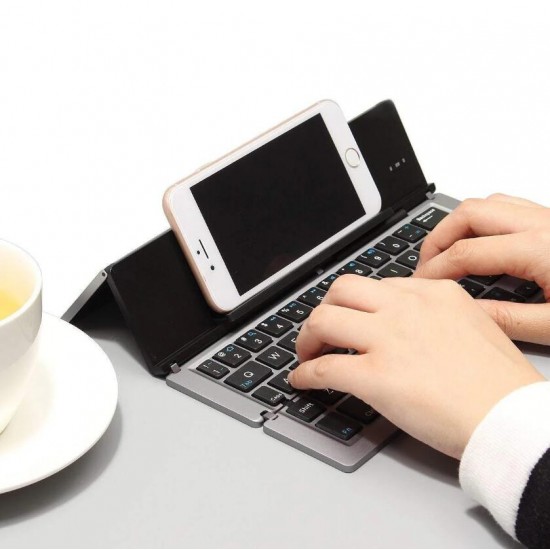 Foldable Aluminum Bluetooth Wireless External Keyboards for Mobile Phone Tablet