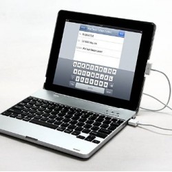 iPad 2/3/4 Bluetooth Keyboard+Plastic Stand Case 4000mah power bank silver