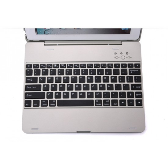 iPad 2/3/4 Bluetooth Keyboard+Plastic Stand Case 4000mah power bank silver