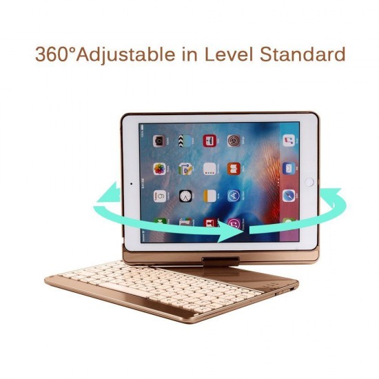 iPad Air 1/2/Pro 9.7/2017 iPad 360 Rotating Backlit Bluetooth Keyboard