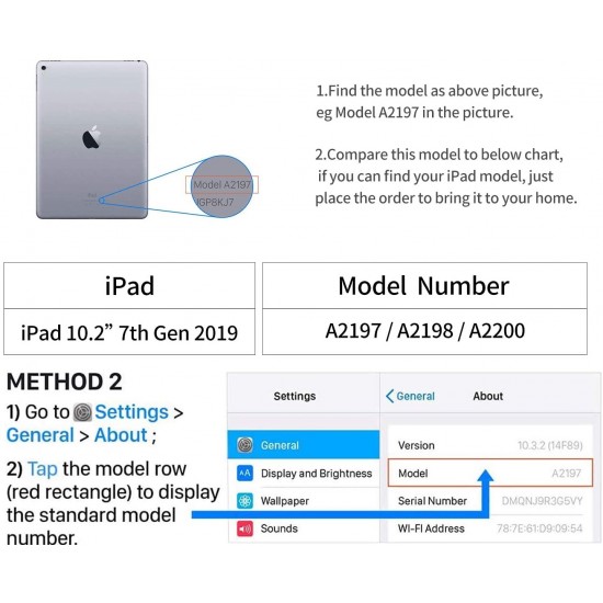 2019 iPad 10.2 inch 7th Bluetooth Keyboard 360° Rotatable 7 Colors Backlit