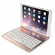 iPad Pro 10.5 2017 2019 Bluetooth Aluminum Keyboard Case Cover with Backlit Gold