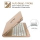 iPad Pro 10.5 2017 2019 Bluetooth Aluminum Keyboard Case Cover with Backlit Gold