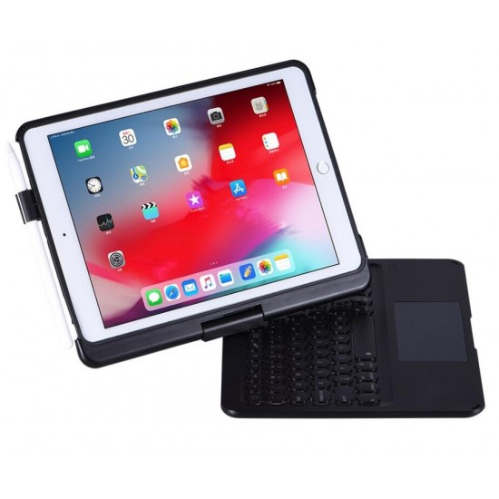 iPad 7th / 10.2 Air 3 2019/ Pro 10.5 2017 360 degree Rotating Led Backlit Bluetooth Touchpad Keyboard