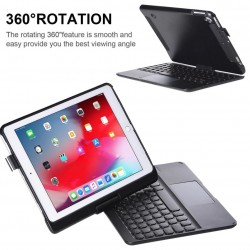 iPad 7th / 10.2 Air 3 2019/ Pro 10.5 2017 360 degree Rotating Led Backlit Bluetooth Touchpad Keyboard