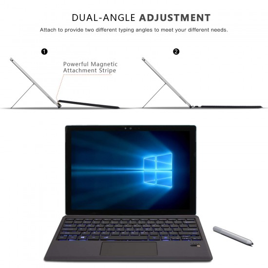 Surface pro 3/4/5/6/7  Slim Bluetooth Wireless Backlit Keyboard with Touch pad