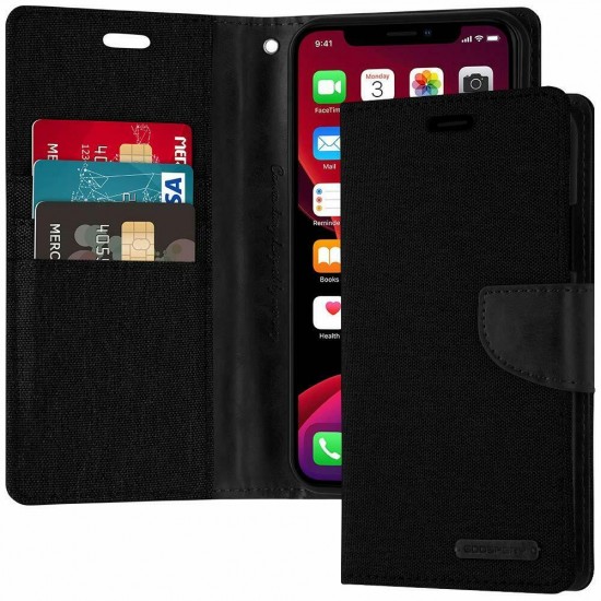 iPhone 11  MERCURY Goospery Canvas Flip Case Wallet 6.1 inch black