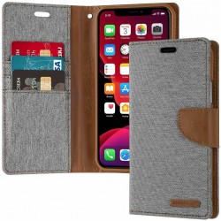 iPhone 11 Pro Max MERCURY Goospery Canvas Flip wallt Case Grey 6.5"