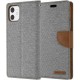 iPhone 11 MERCURY Goospery Canvas Flip Case Wallet Grey 6.1 inch