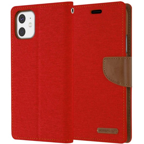 Goospery iPhone 11 Canvas Wallet Case 6.1 inches Stand Flip Cover