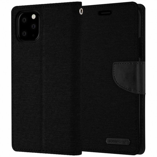 iPhone 11 Pro Max MERCURY Goospery Canvas Flip Wallet Case black 6.5 inches