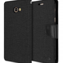 Samsung Galaxy A7 2016 year A710 Canvas Leather Kickstand Flip Cover Case