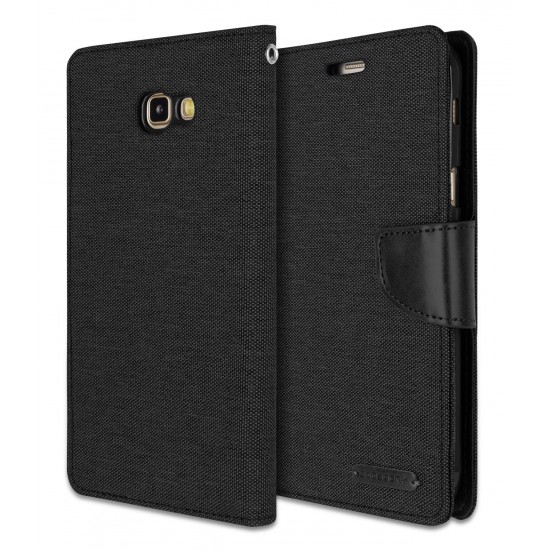 Samsung Galaxy A7 2016 year A710 Canvas Leather Kickstand Flip Cover Case