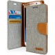 Samsung Galaxy S7 GOOSPERY Fabric Leather Wallet kickstand case Grey