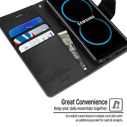 Goospery Samsung Galaxy S8 plus wallet kinstand Protect case cover-black