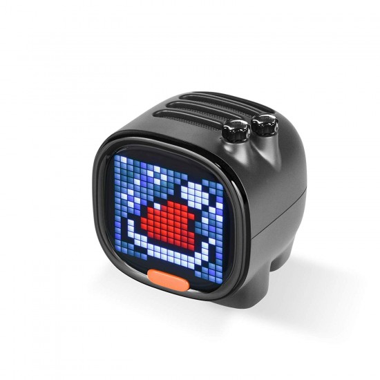 Timoo LED Pixel Art Smart Alarm Clock Bluetooth Speaker with App Control-Black