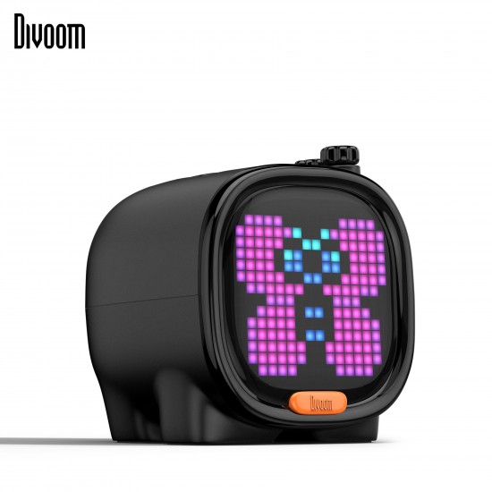 Timoo LED Pixel Art Smart Alarm Clock Bluetooth Speaker with App Control-Black