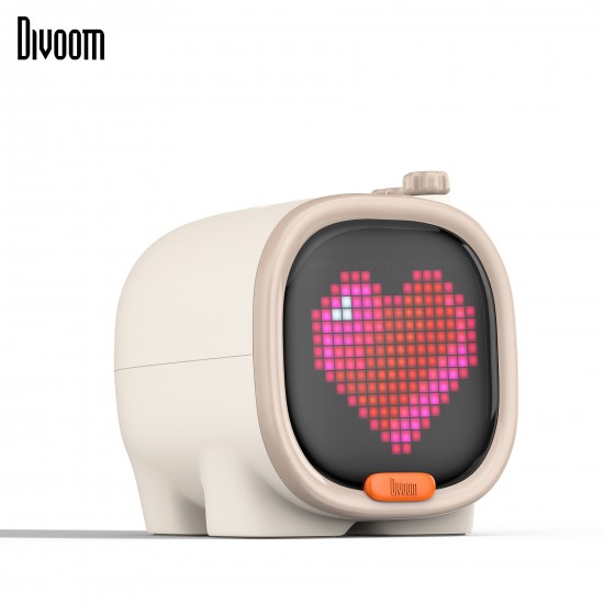 Divoom Pixel Art Bluetooth Speaker Alarm Clock for IOS Android Phone-Ivory