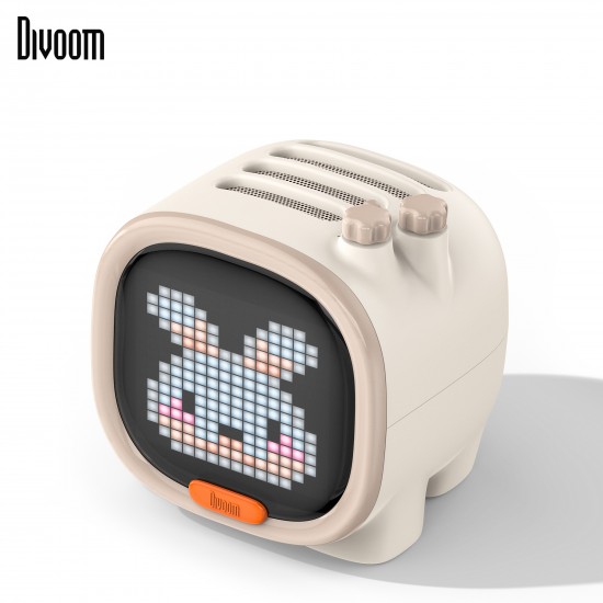 Divoom Pixel Art Bluetooth Speaker Alarm Clock for IOS Android Phone-Ivory