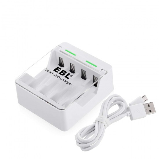 EBL Travel AA AAA Ni-MH/Ni-CD Rechargeable Smart Battery Charger with USB Cable