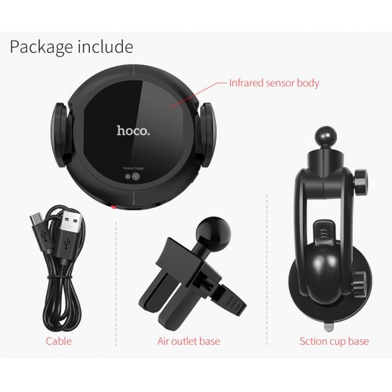 Smart infrared Sensor Car Phone Holder Fast QI Wireless Charger Air Vent Mount