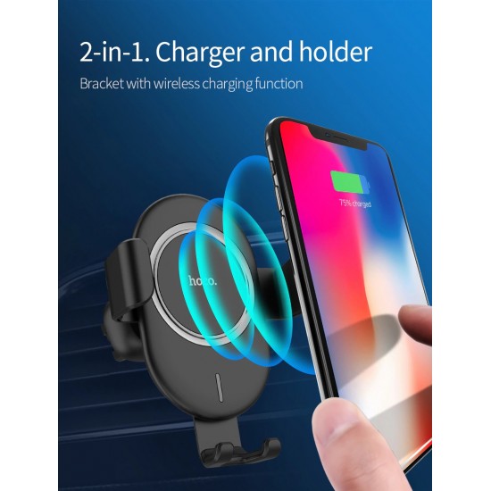 Fast car Charging Qi wireless charger phone holder Mount Air outlet