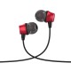 Wired earphones universal 3.5mm with mic 1.2m-Red