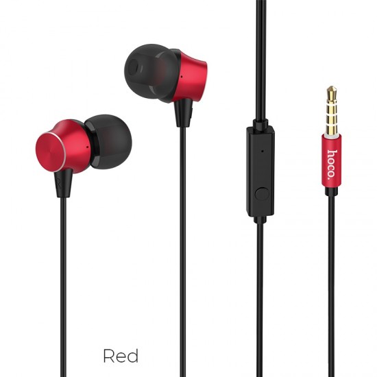 Wired earphones universal 3.5mm with mic 1.2m-Red