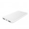 Ultra Slim 5000 mAh portable external mobile battery double USB output White