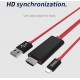 2M iPhone/iPad Lightning to HDMI Digital 1080P HDTV TV Adapter Smart Cable Red