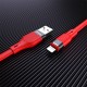 iPhone Lightning charging data cable 1.2m silicone braid current 2.4A-Red