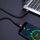 Mobile Phone Micro-USB charging data cable 1.2m silicone braid current 2.4A-Black