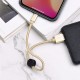 Premium Lightning charging data cable 0.25m current 2.4A with round wire clip-Gold