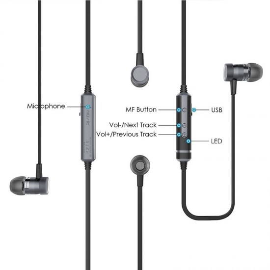 Wireless Headphones Bluetooth Magnetic Stereo Music Sport Running Earphone