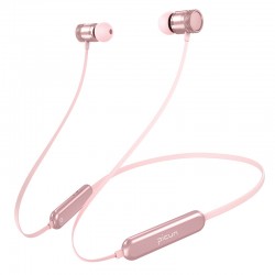 Bluetooth 5.0 Magnetic Sport Gym Wireless Headphones Large Battery With Mic-Pink