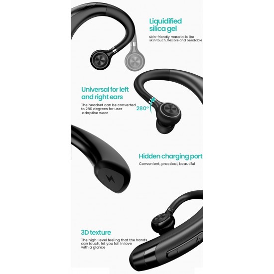 In ear Sport Wireless Bluetooth 5.0 Earhook Single side Earphone with Mic