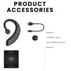 HI-FI bluetooth 5.0 Wireless Single Earhook Handsfree HD Calls Earphones w/ Mic