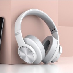 BT 5.0 Over Ear 1000mAh 42Hrs Play Touch Bass Stereo Wireless Headphone with Mic White