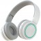 Wireless Headphones Bluetooth 5.0 Foldable Headphone Headset with Mic Led White