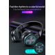 Wireless Headphones Bluetooth 5.0 Foldable Headphone Headset with Mic Led Black