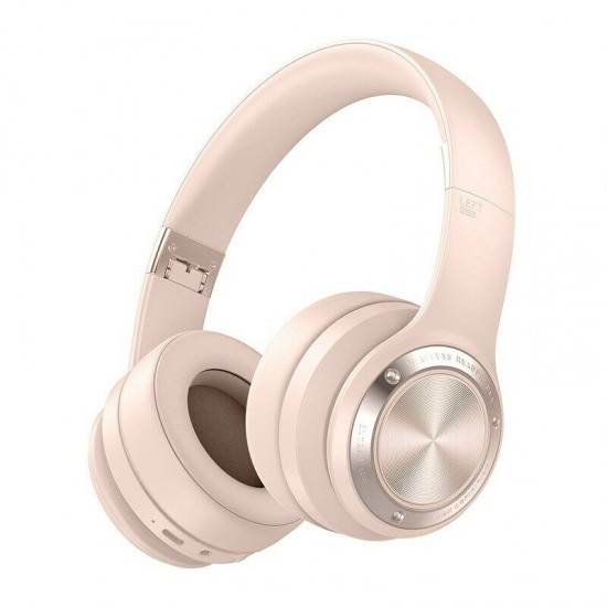 Wireless Headphones Bluetooth 5.0 Headset 40H Play time Touch Control Stereo with Mic-Pink