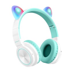 LUCKY CAT Style LED Color Changing Wireless Bluetooth Headsets with Mic-Mint