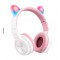 LUCKY CAT Style LED Color Changing Wireless Bluetooth Headsets with Mic-White Pink