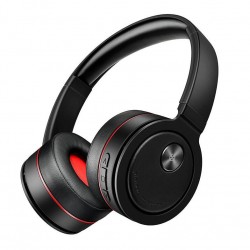 Wireless Bluetooth 5.0 Foldable Headphones Headset with Mic-Black Red