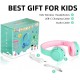 Kids Children Bluetooth Headphones Foldable Wireless Headsets Build-in Mic-Mint