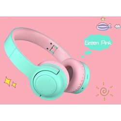 Kids Children Bluetooth Headphones Foldable Wireless Headsets Build-in Mic-Mint