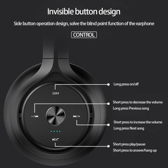 Headset Over-Ear Shock Bass Bluetooth Headphones Wireless Stereo Earphones