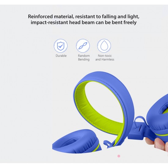 Wired Volume Control Foldable Children Headphone Safely Over-ear Heads for Kids