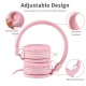 Kids Headphones 85 dB Volume Limited Stereo Foldable Lightweight Headset Pink